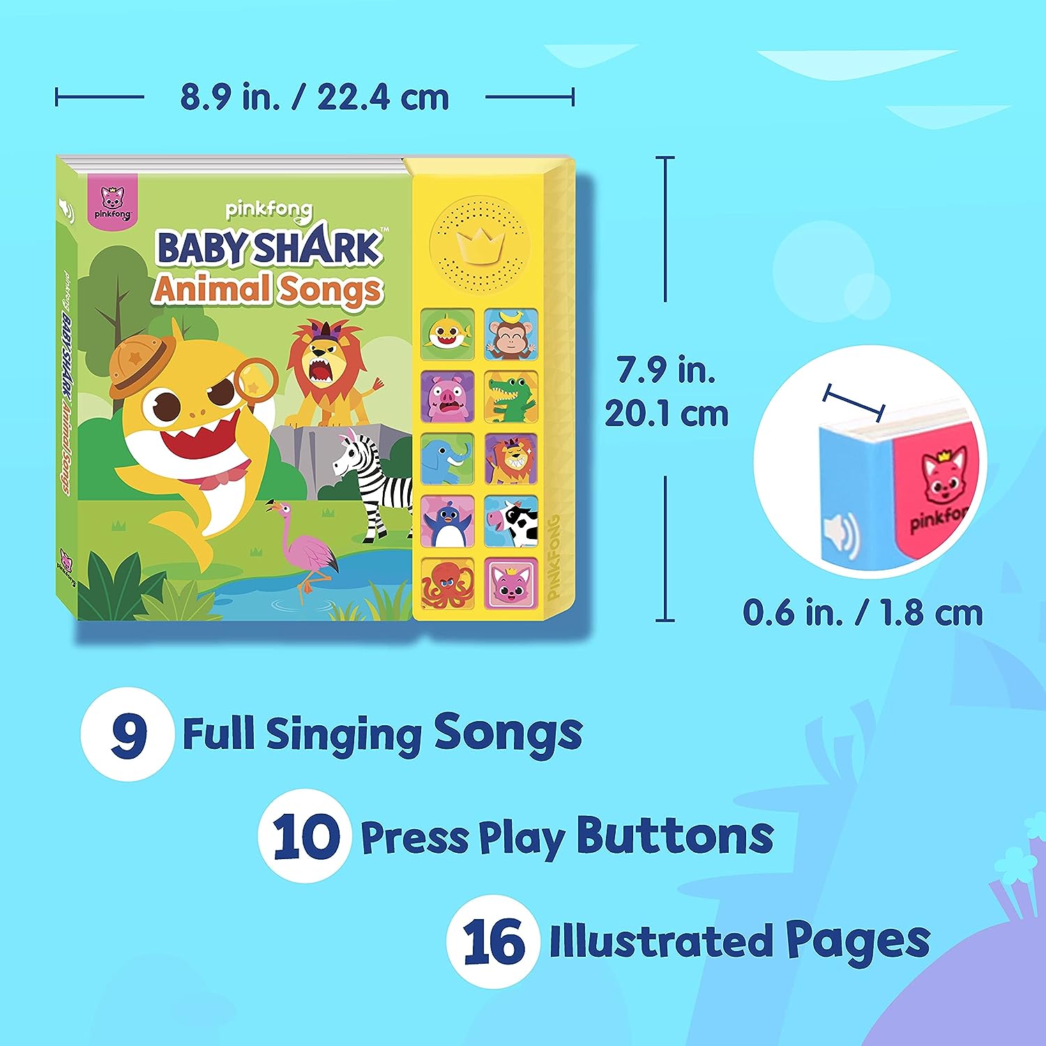 Pinkfong Baby Shark Animal Songs 10 Button Sound Book Bebeang Baby pinkfong-baby-shark-animal-songs-10-button-sound-book-bebeang-baby