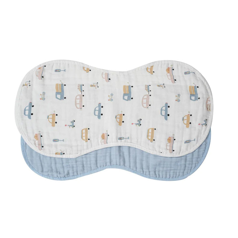 Ali and Oli Bamboo Muslin Burp Cloth 2-Pack (Auto-Blue)