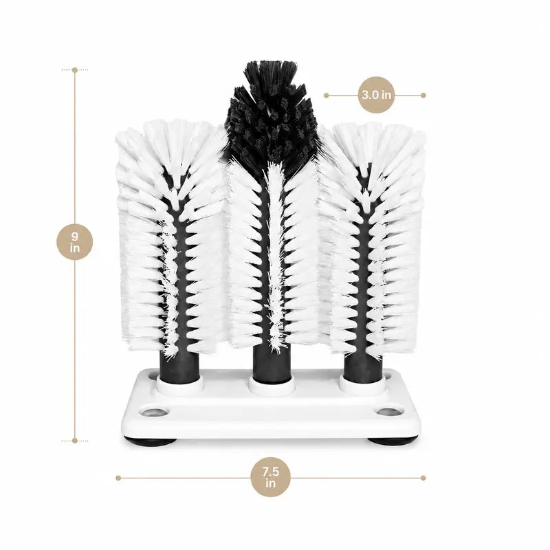 Double Up Baby Bottle Cleaning Brush Set with Suction Base for Wide Neck Bottles