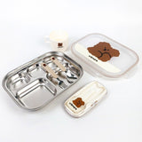 UBMOM Choco Mong Stainless Steel Divided Plate With Lid