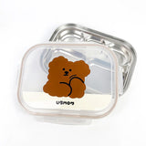 UBMOM Choco Mong Stainless Steel Divided Plate With Lid