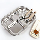 UBMOM Choco Mong Stainless Steel Divided Plate With Lid
