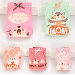 Daily Kids Underwear For Girl 5pcs Set - I Love Mom