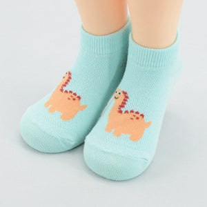Korean Kids Dino Mesh Non-Slip Ankle Socks 5Pair Set