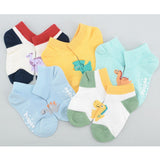 Korean Kids Dino Mesh Non-Slip Ankle Socks 5Pair Set