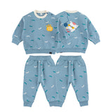 Double-Sided Brushed Fabric Baby Top and Bottom-Cat Love