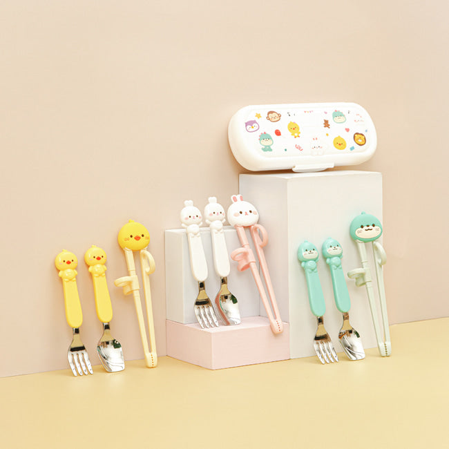 Edison Customized Chopsticks Spoon & Fork w/ Case 4pc Set - Righ Hand