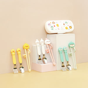 Edison Customized Chopsticks Spoon & Fork w/ Case 4pc Set - Righ Hand