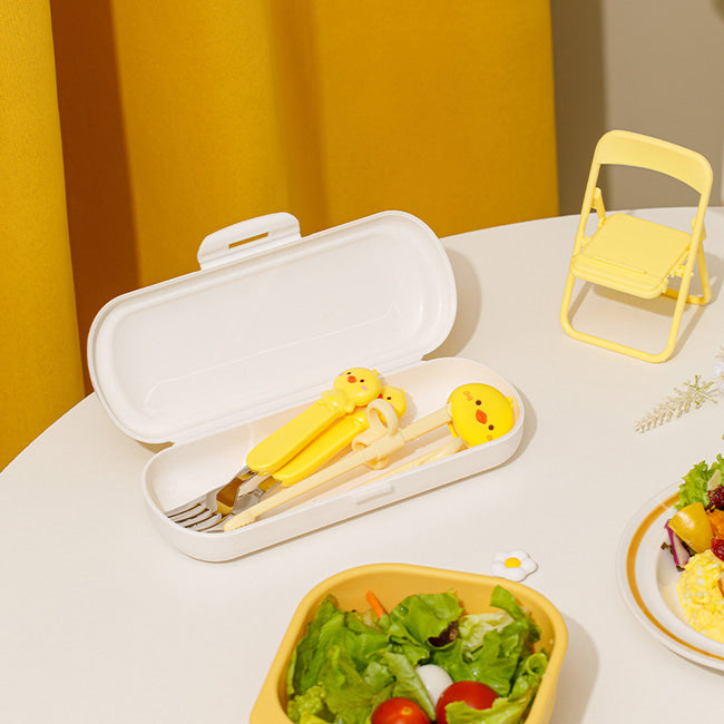 Edison Customized Chopsticks Spoon & Fork w/ Case 4pc Set - Righ Hand