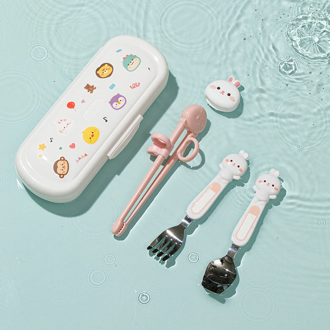 Edison Customized Chopsticks Spoon & Fork w/ Case 4pc Set - Righ Hand