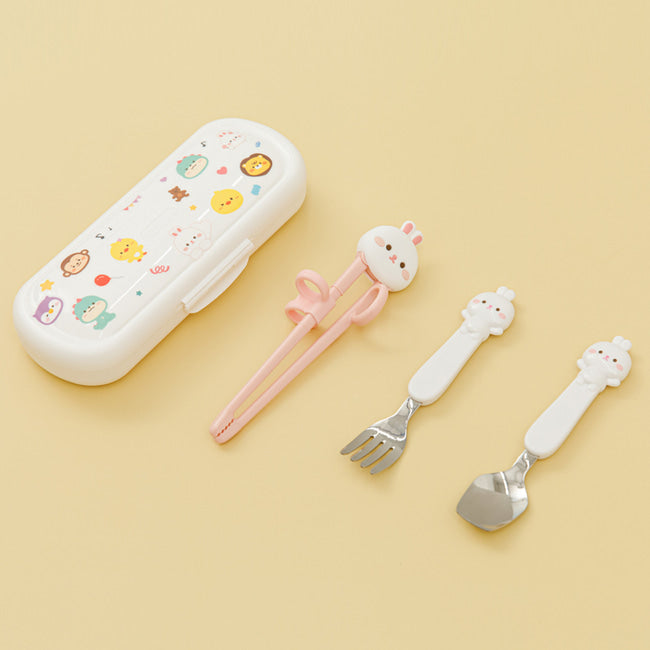 Edison Customized Chopsticks Spoon & Fork w/ Case 4pc Set - Righ Hand