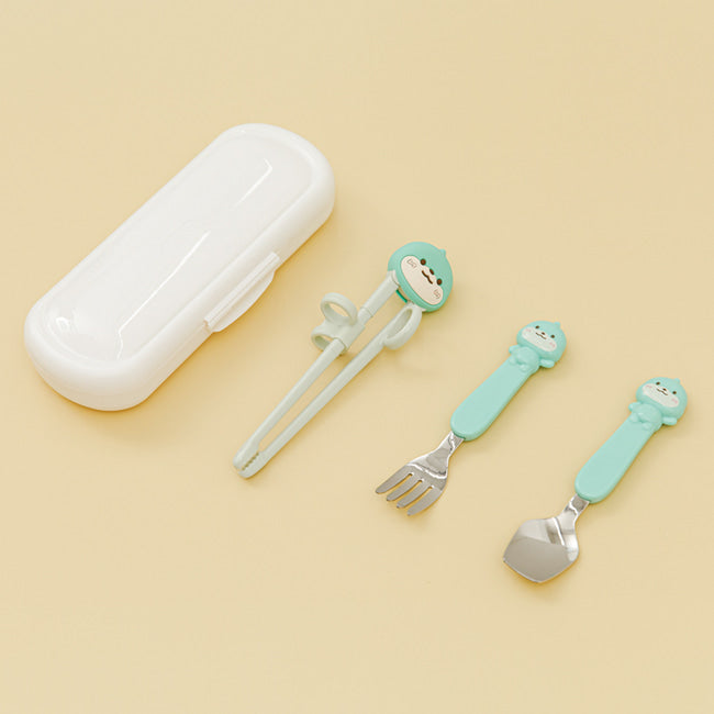 Edison Customized Chopsticks Spoon & Fork w/ Case 4pc Set - Righ Hand