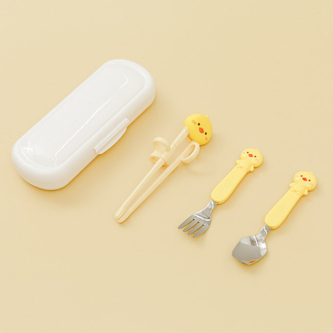 Edison Customized Chopsticks Spoon & Fork w/ Case 4pc Set - Righ Hand