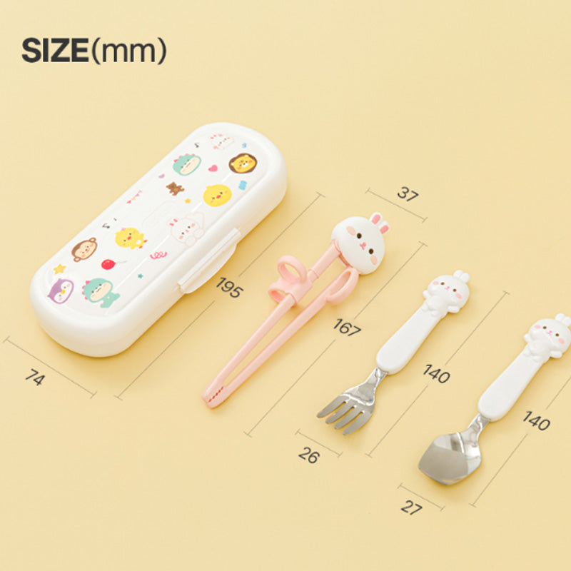 Edison Customized Chopsticks Spoon & Fork w/ Case 4pc Set - Righ Hand