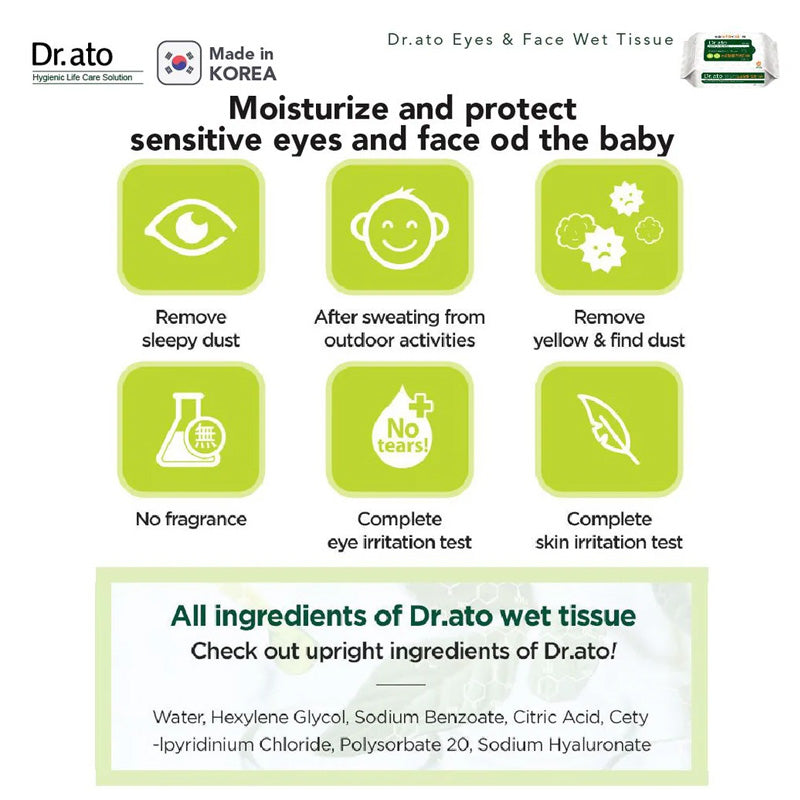 Dr.ato Eyes & Face Wet Tissue 20p X 6packs