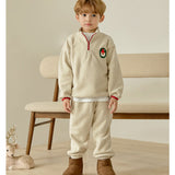 Korean Kids Fleece Santa Top & Bottom Set