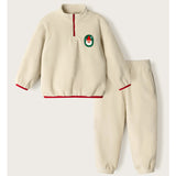 Korean Kids Fleece Santa Top & Bottom Set