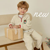 Korean Kids Fleece Santa Top & Bottom Set
