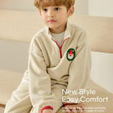 Korean Kids Fleece Santa Top & Bottom Set