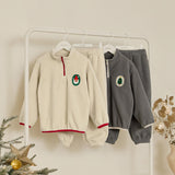 Korean Kids Fleece Tree Top & Bottom Set