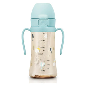 Grosmimi PPSU Straw Cup with Flip Top - 10oz (300ml) Stage 2 Straw - Air balloon