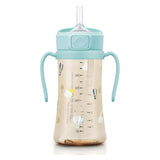 Grosmimi Flip Top Spill Proof Sippy Cup 10 oz, Stage 2 Straw for Toddlers - Air balloon