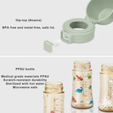 Grosmimi Flip Top Spill Proof Sippy Cup 10 oz, Stage 2 Straw for Toddlers - Air balloon
