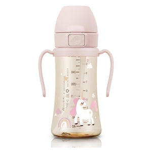 Grosmimi PPSU Straw Cup with Flip Top - 10oz (300ml) Stage 2 Straw - Unicorn