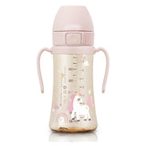 Grosmimi PPSU Straw Cup with Flip Top - 10oz (300ml) Stage 2 Straw - Unicorn