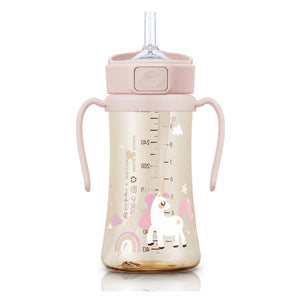 Grosmimi PPSU Straw Cup with Flip Top - 10oz (300ml) Stage 2 Straw - Unicorn