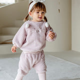 Happy Prince Ponia Fleece Baby Top and Bottom Set-Pink