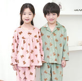 Korean Kids Fleece Pajamas Set-Bear