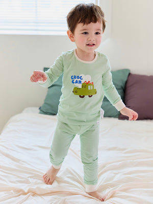 Korean Kids Jacquard Pajamas Set-Daisy duck – Bebeang Baby
