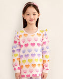 Thermal Korean Kids Pajamas Set-Rainbow Heart
