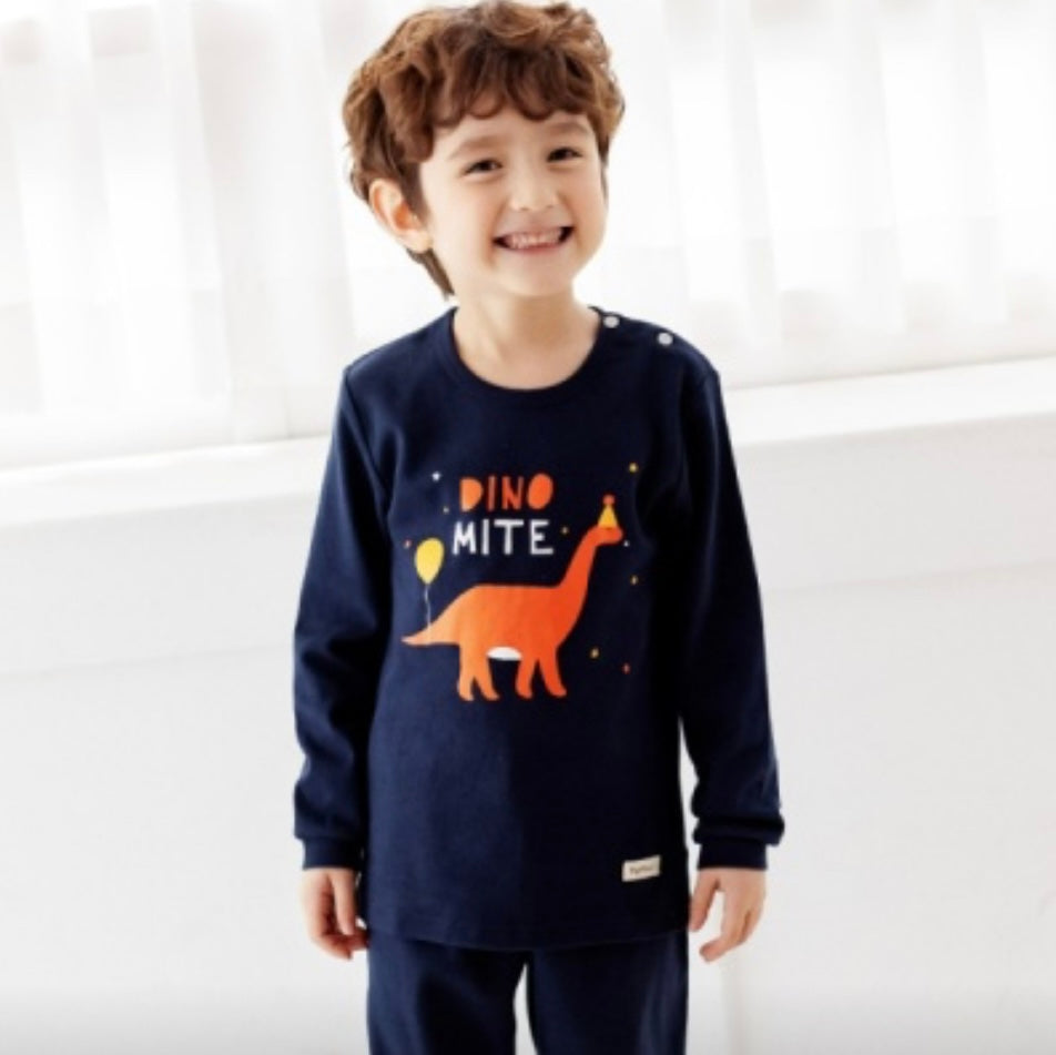 Korean Kids Pajamas Set-Dino