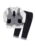 Baby Boys' Classic Fit Formal Black Dress Suit 5PC Set-Ha