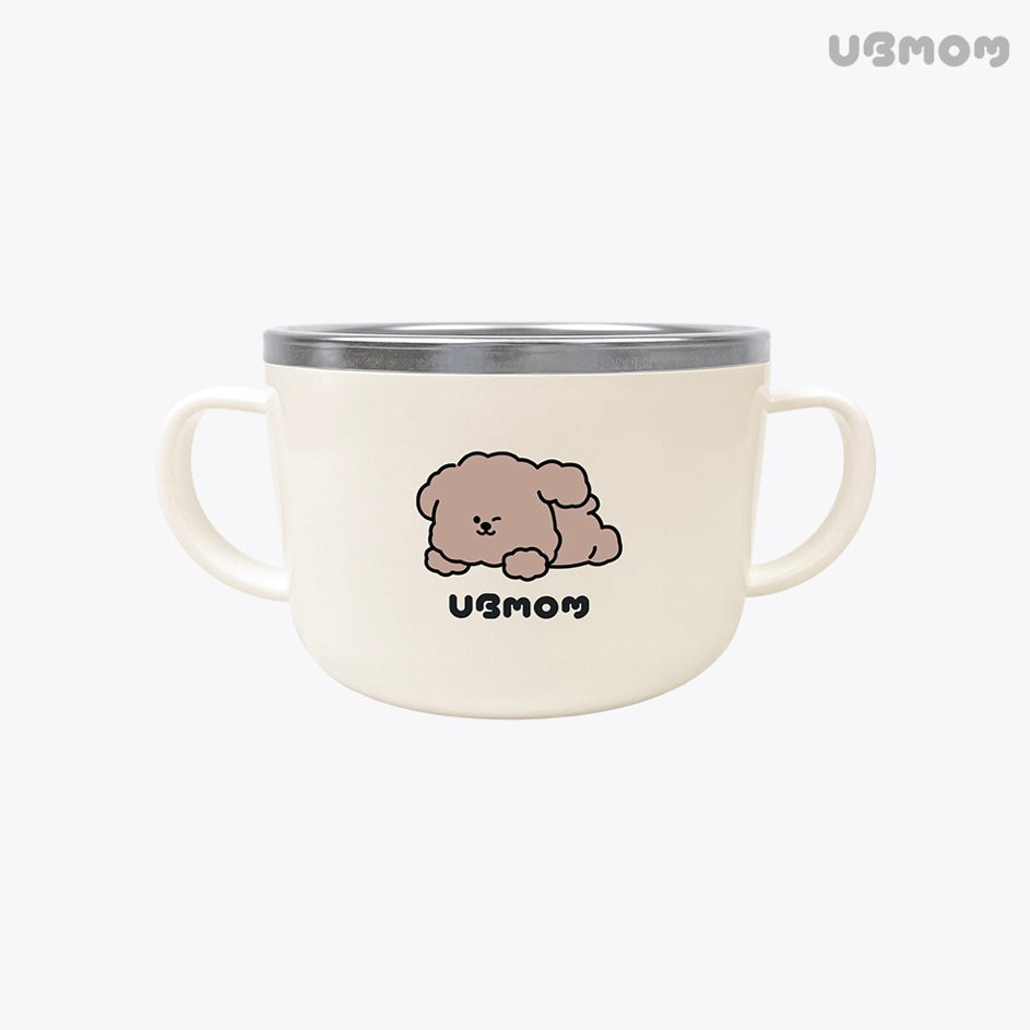 UBMOM Stainless Steel Feeding Bowl with Handles for Kids.