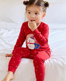 Spandex Brushed Fabric pajamas set-Snow Ball