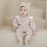 Happy Prince Ponia Fleece Baby Top and Bottom Set-Pink