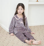 Korean Kids Fleece Pajamas Set-Bear Dot