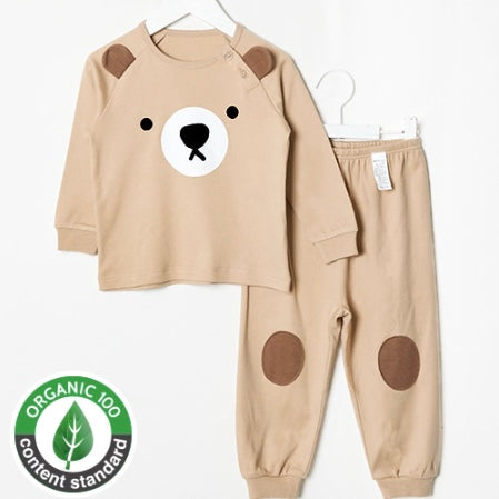 Korean Kids Pajamas Set-Brown Bear