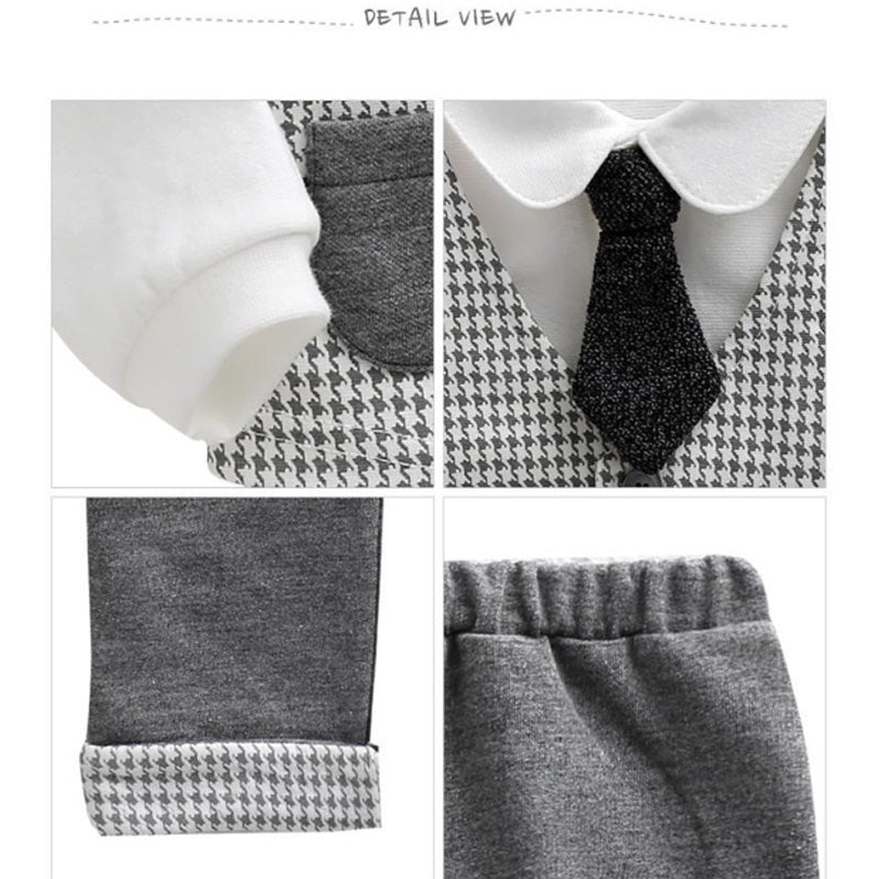 Hounkadi Boys’ Formal 5-Piece Vest Suit Set - Grey