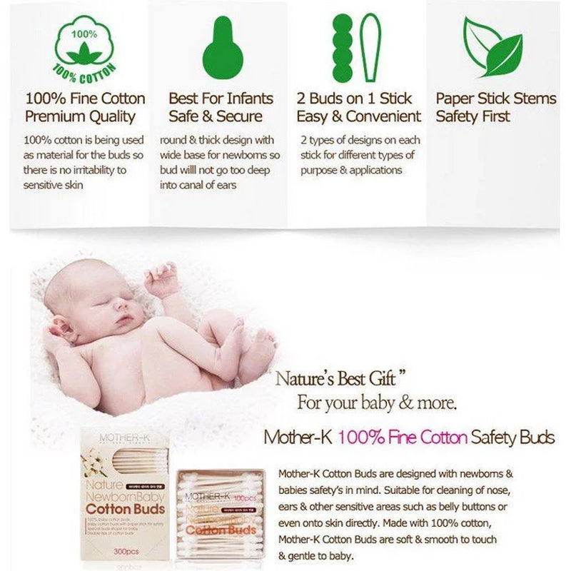 Mother-K Hygienic Cotton Buds (300 pcs)
