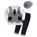 Baby Boys' Classic Fit Formal Black Dress Suit 5PC Set-Ha