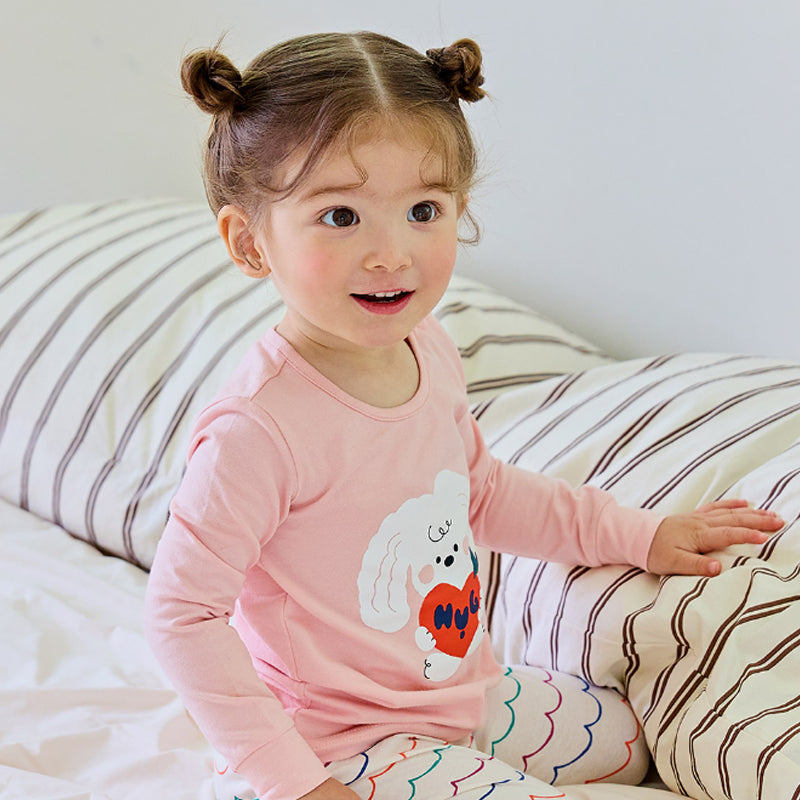 Single Spandex Fabric Pajamas set-Hug Bunny