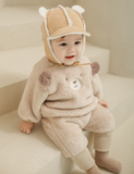 Happy Prince Ponia Fleece Baby Top and Bottom Set-Beige