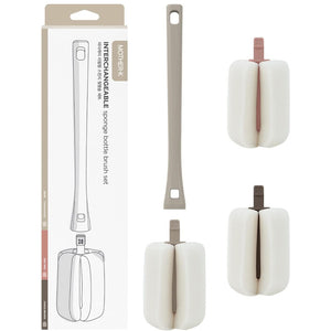Mother-K Interchangeable Sponge Bottle Brush Set (1 Brush+2 Heads)