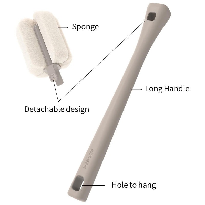 Mother-K Interchangeable Sponge Bottle Brush Set (1 Brush+2 Heads)