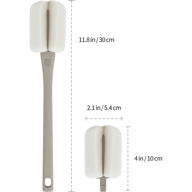 Mother-K Interchangeable Sponge Bottle Brush Set (1 Brush+2 Heads)