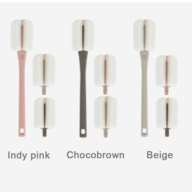 Mother-K Interchangeable Sponge Bottle Brush Set (1 Brush+2 Heads)